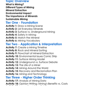 Mining And Mineral Extraction Worksheet Activity Booklet