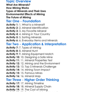 Mining And Mineral Resources Worksheet Activity Booklet