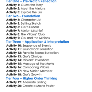 Minions The Rise Of Gru Worksheet Activity Booklet