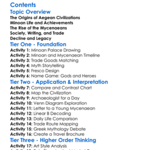Minoan And Mycenaean Civilizations Worksheet Activity Booklet
