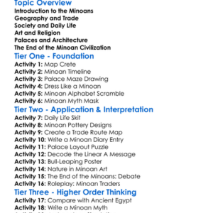 Minoan Civilization On Crete Worksheet Activity Booklet