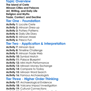 Minoan Civilization Worksheet Activity Booklet