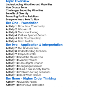 Minorities And Majority Relations Worksheet Activity Booklet