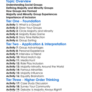 Minority And Majority Groups Worksheet Activity Booklet