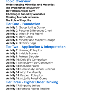 Minority And Majority Relations Worksheet Activity Booklet
