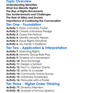 Minority Rights Movements Worksheet Activity Booklet