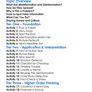 Misinformation And Disinformation Worksheet Activity Booklet