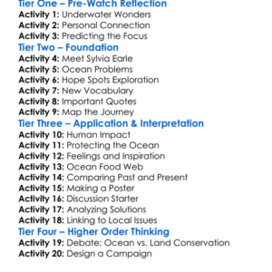 Mission Blue Worksheet Activity Booklet