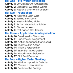 Mission Impossible Worksheet Activity Booklet