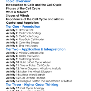 Mitosis And The Cell Cycle Worksheet Activity Booklet