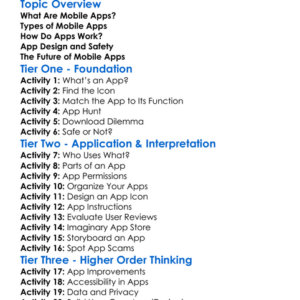 Mobile App Basics Worksheet Activity Booklet