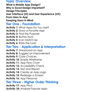 Mobile App Design Fundamentals Worksheet Activity Booklet