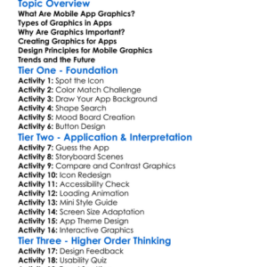 Mobile App Graphics Worksheet Activity Booklet