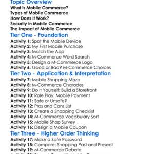 Mobile Commerce Worksheet Activity Booklet