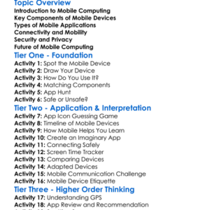 Mobile Computing Worksheet Activity Booklet