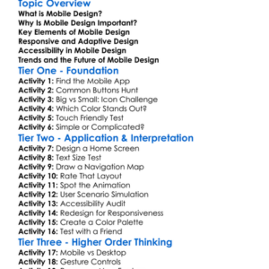 Mobile Design Principles Worksheet Activity Booklet