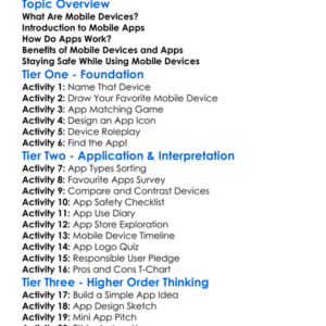Mobile Devices And Apps Worksheet Activity Booklet
