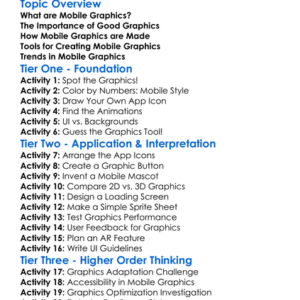 Mobile Graphics Worksheet Activity Booklet