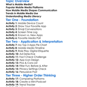Mobile Media Trends Worksheet Activity Booklet