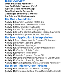 Mobile Payments Worksheet Activity Booklet