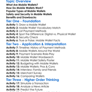 Mobile Wallets Worksheet Activity Booklet