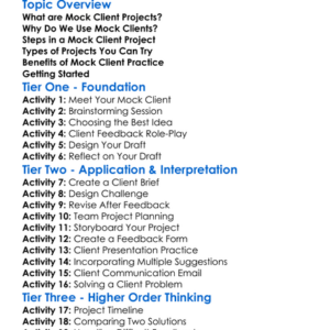 Mock Client Projects Worksheet Activity Booklet