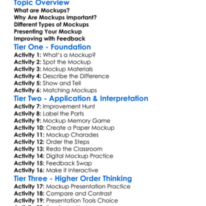 Mockups And Presentation Worksheet Activity Booklet