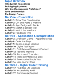Mockups And Prototyping Worksheet Activity Booklet