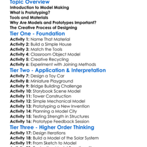 Model Making And Prototyping Worksheet Activity Booklet