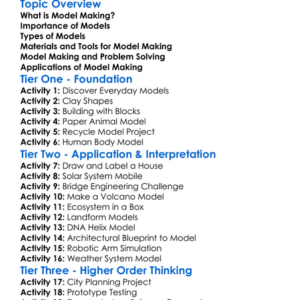 Model Making Worksheet Activity Booklet