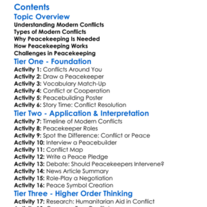 Modern Conflicts And Peacekeeping Efforts Worksheet Activity Booklet