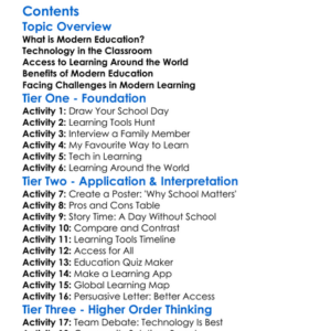 Modern Education And Access To Learning Worksheet Activity Booklet