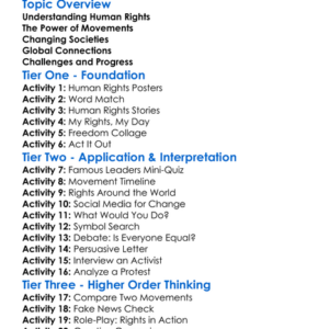 Modern Human Rights Movements Worksheet Activity Booklet