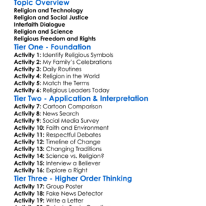 Modern Issues In Religion Worksheet Activity Booklet