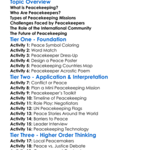 Modern Peacekeeping Efforts Worksheet Activity Booklet