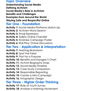 Modern Social Media And Activism Worksheet Activity Booklet