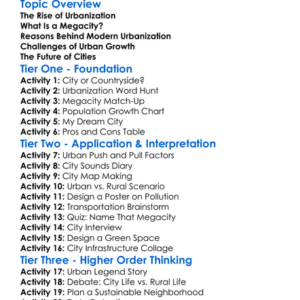 Modern Urbanization And Megacities Worksheet Activity Booklet