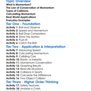 Momentum And Collisions Worksheet Activity Booklet