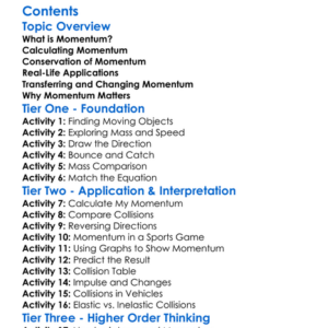 Momentum And Conservation Of Momentum Worksheet Activity Booklet