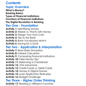 Money Banking And Financial Institutions Worksheet Activity Booklet