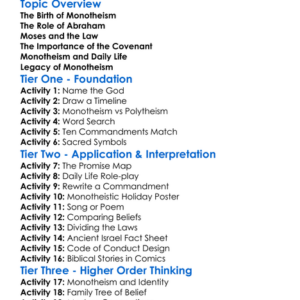 Monotheism In Ancient Israel Worksheet Activity Booklet