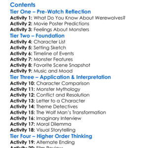 Monster By Moonlight The Immortal Saga Of The Wolf Man 1999 Worksheet Activity Booklet