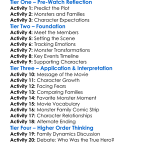 Monster Family 2017 Worksheet Activity Booklet