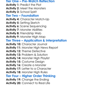 Monster High 2 2023 Worksheet Activity Booklet