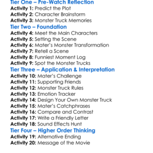 Monster Truck Mater 2010 Worksheet Activity Booklet