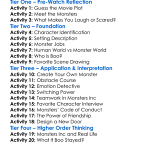 Monsters Inc Worksheet Activity Booklet