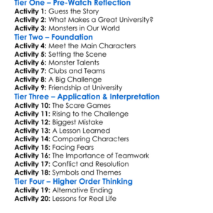 Monsters University Worksheet Activity Booklet