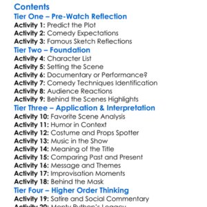 Monty Python The Meaning Of Live 2014 Worksheet Activity Booklet