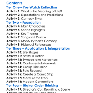 Monty Pythons The Meaning Of Life 1983 Worksheet Activity Booklet