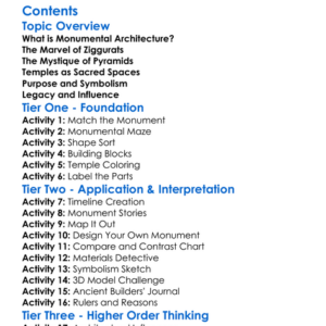 Monumental Architecture Ziggurats Pyramids Temples Worksheet Activity Booklet